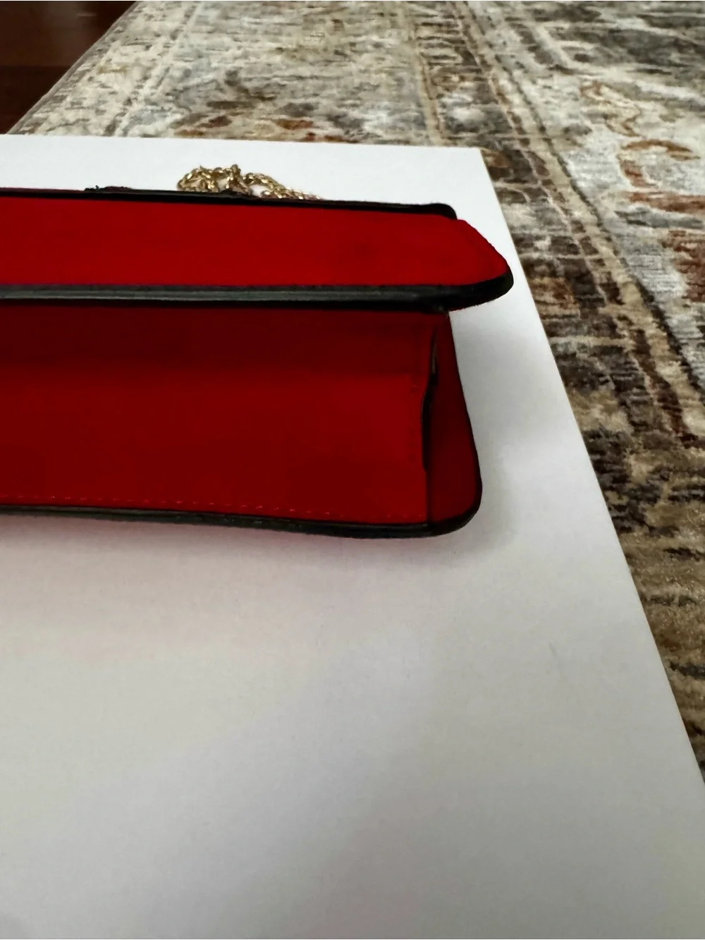 Topshop Red and Gold Panther Emblem Mini Shoulder Crossbody Bag